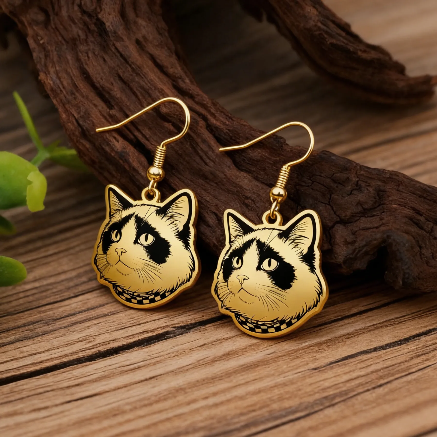Custom Engraved Cat Dog Face Photo Earrings