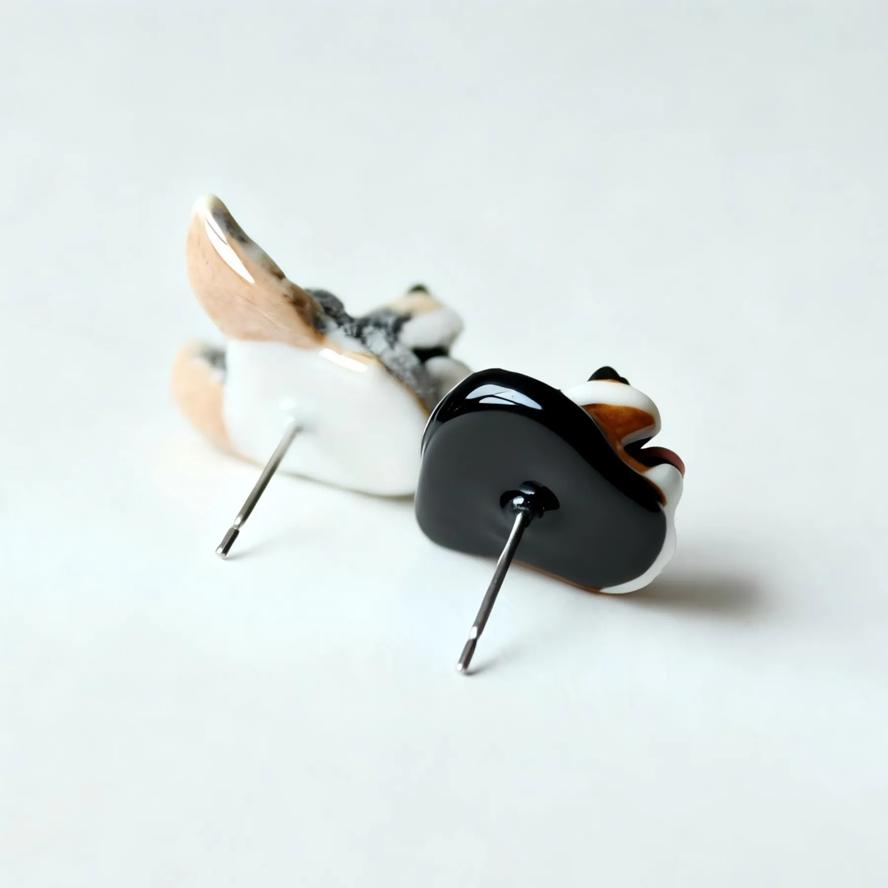 Custom 3D Handmade Ceramic Dog Cat Pet Face Earrings