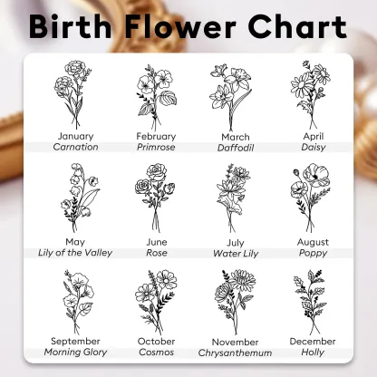 Birth Flower Locket Necklace with Hidden Photos