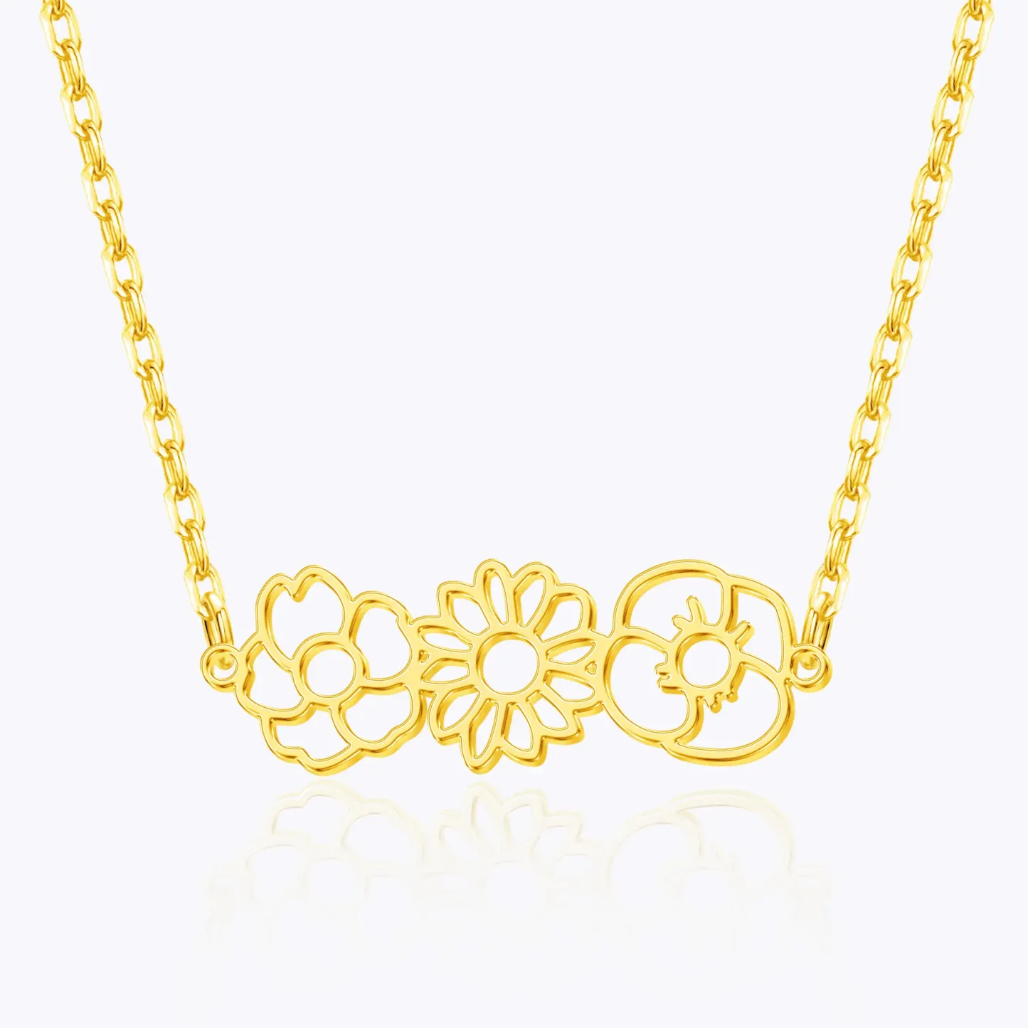 Custom 1-8 Connected Birth Flower Necklace