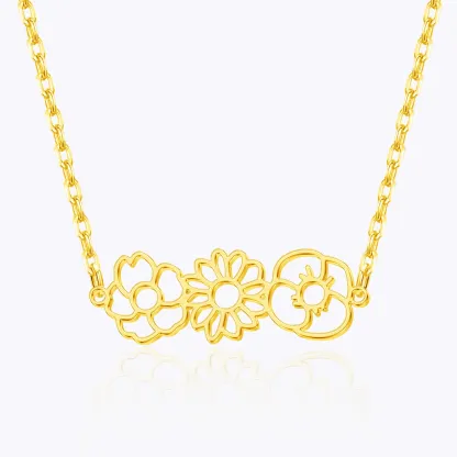 Custom 1-8 Connected Birth Flower Necklace
