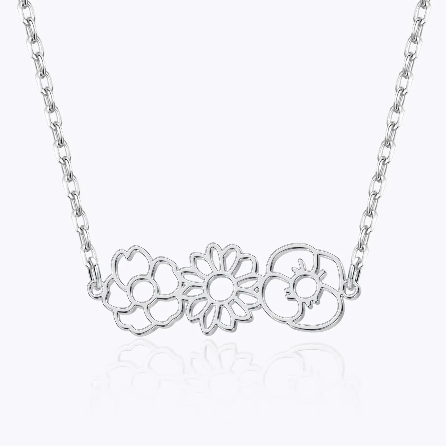 Custom 1-8 Connected Birth Flower Necklace