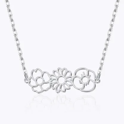 Custom 1-8 Connected Birth Flower Necklace