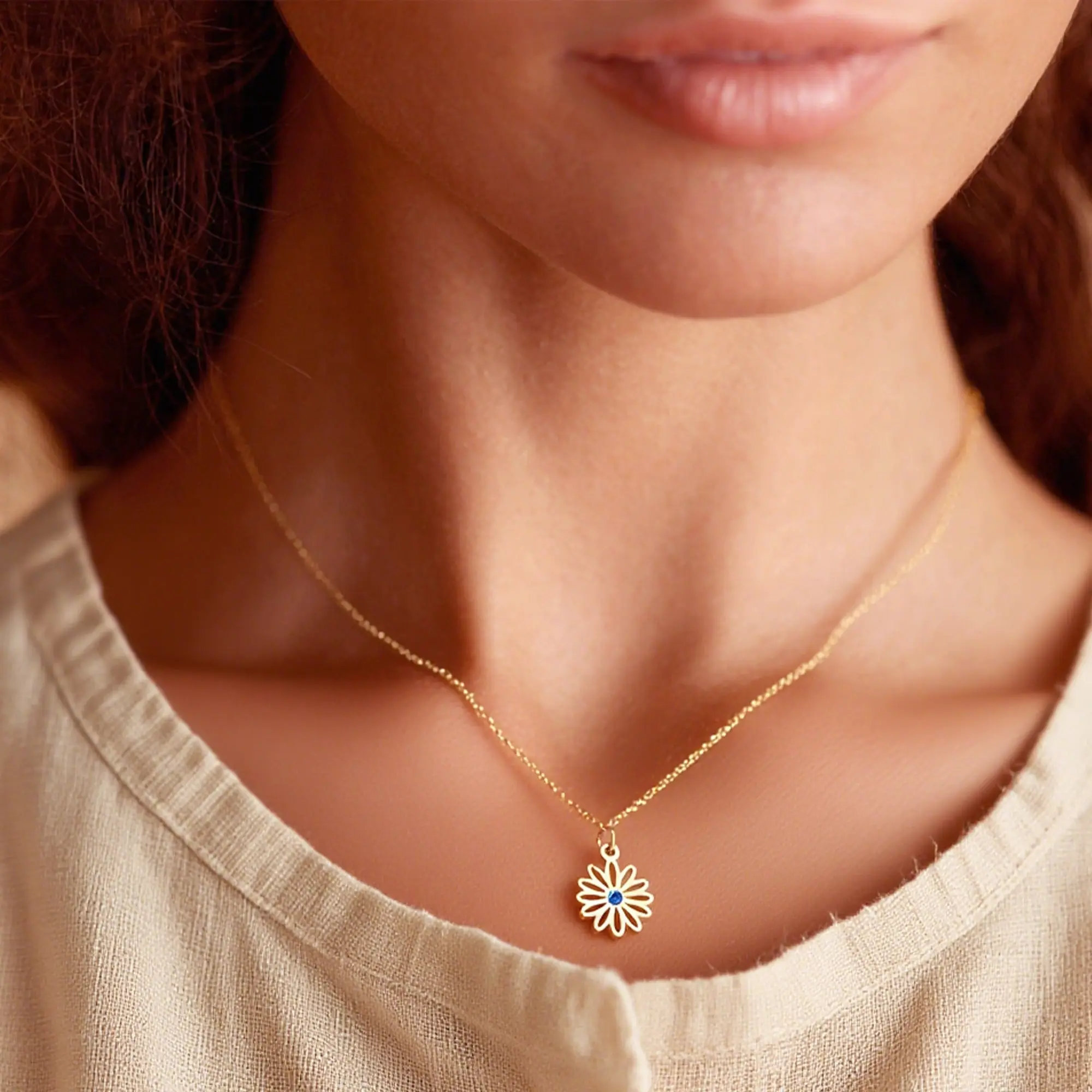 Custom 1-8 Separated Birth Flower Necklace with Birthstone-BY PROMISE-For Mom,Birth Flower,Birthstone