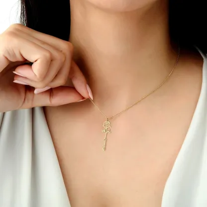 Birth Flower Name Necklace-BY PROMISE-Birth Flower,Name