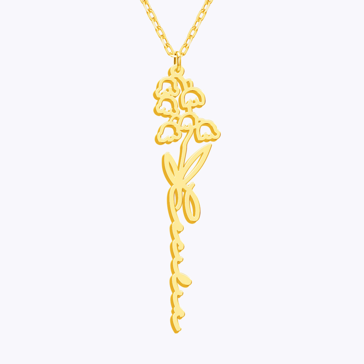 Birth Flower Name Necklace