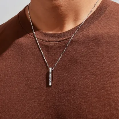 Birth Flower Bar Pendant  Necklace-BY PROMISE-For Mom,Birth Flower