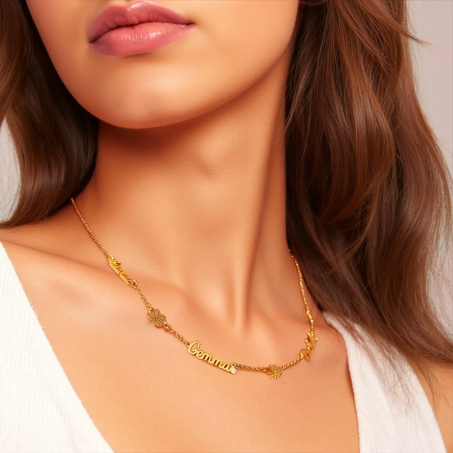 Multi Name Birth Flower Round Birthstone Necklace-BY PROMISE-For Mom,Birthstone,Birth Flower