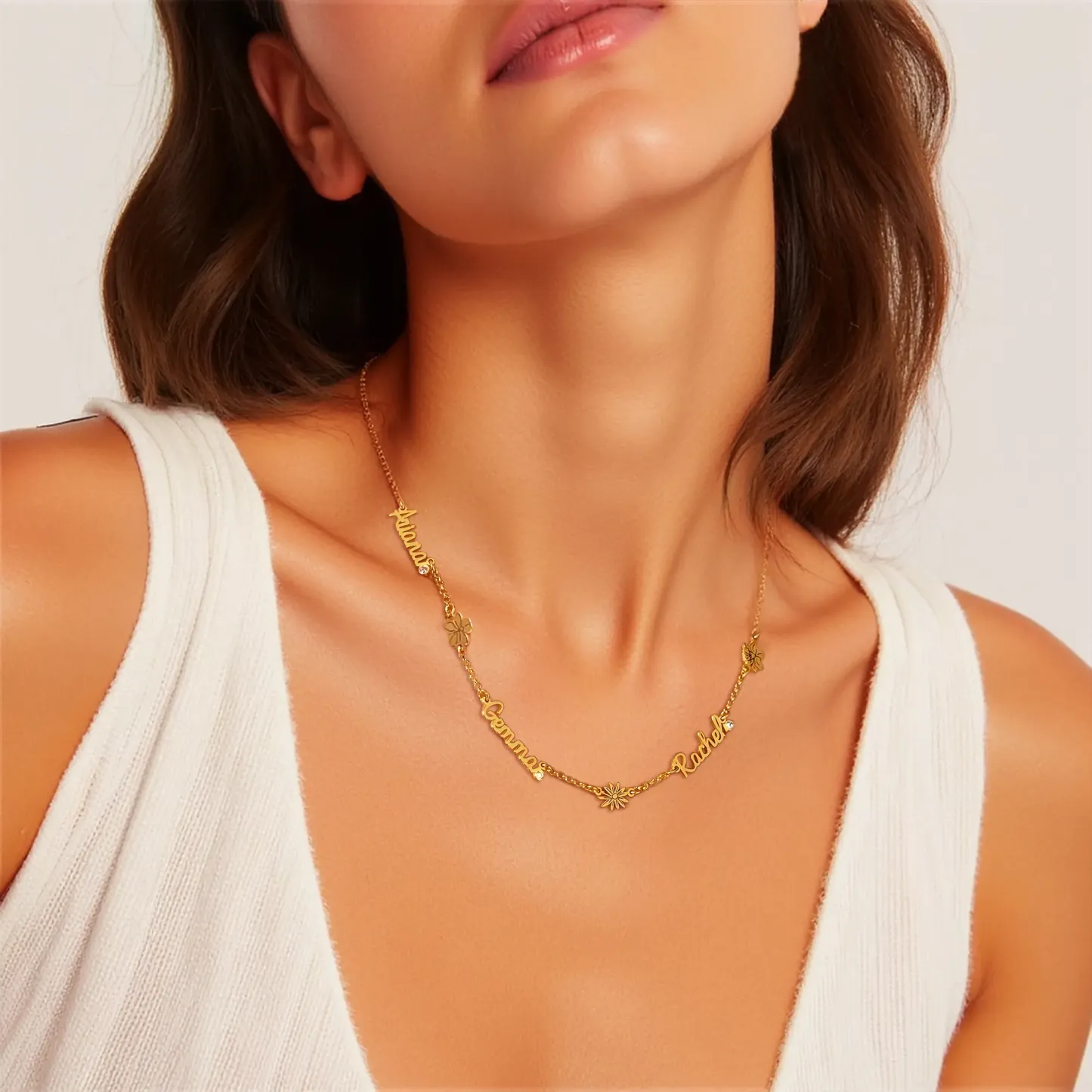 Multi Name Birth Flower Round Birthstone Necklace-BY PROMISE-For Mom,Birthstone,Birth Flower