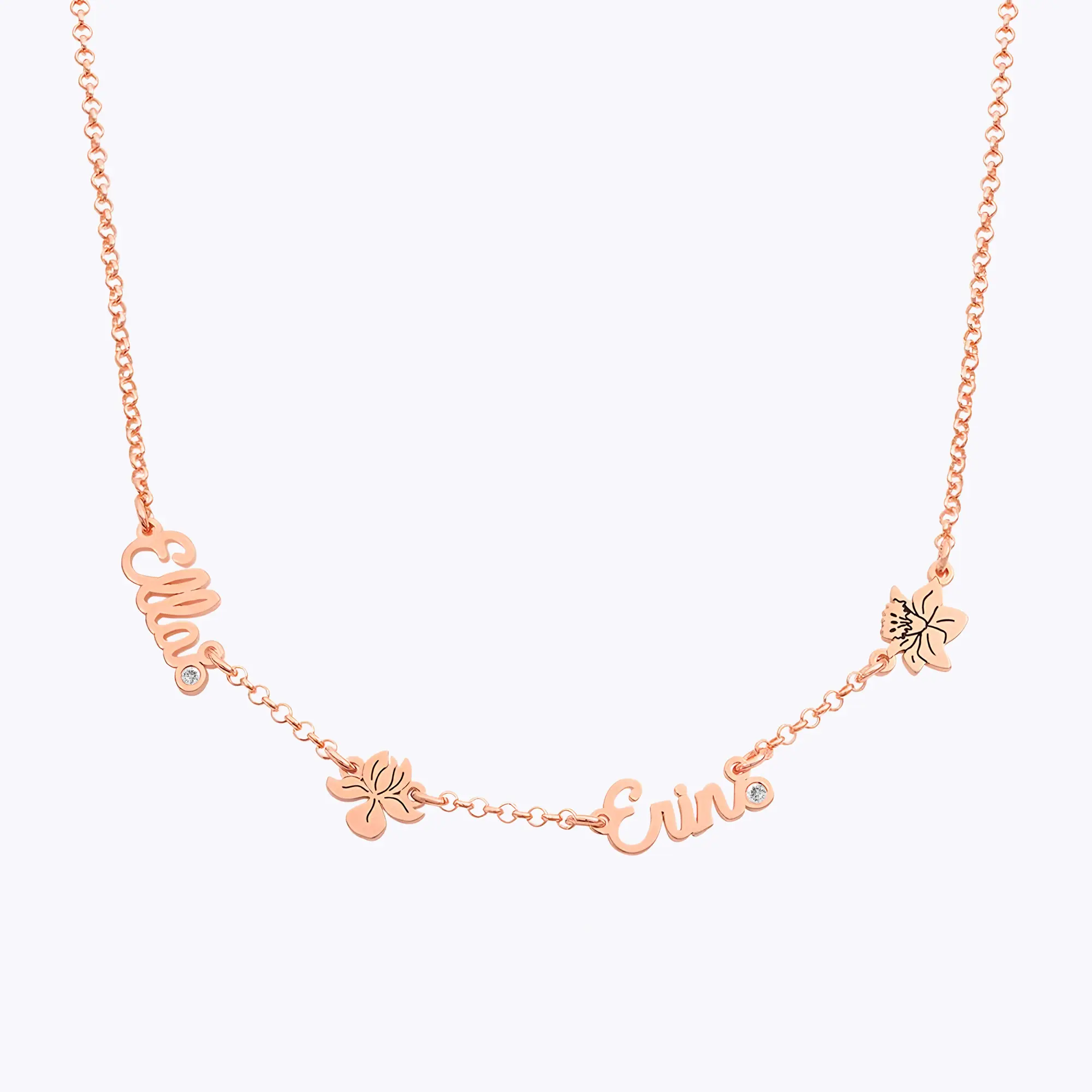 Multi Name Birth Flower Round Birthstone Necklace-BY PROMISE-For Mom,Birthstone,Birth Flower