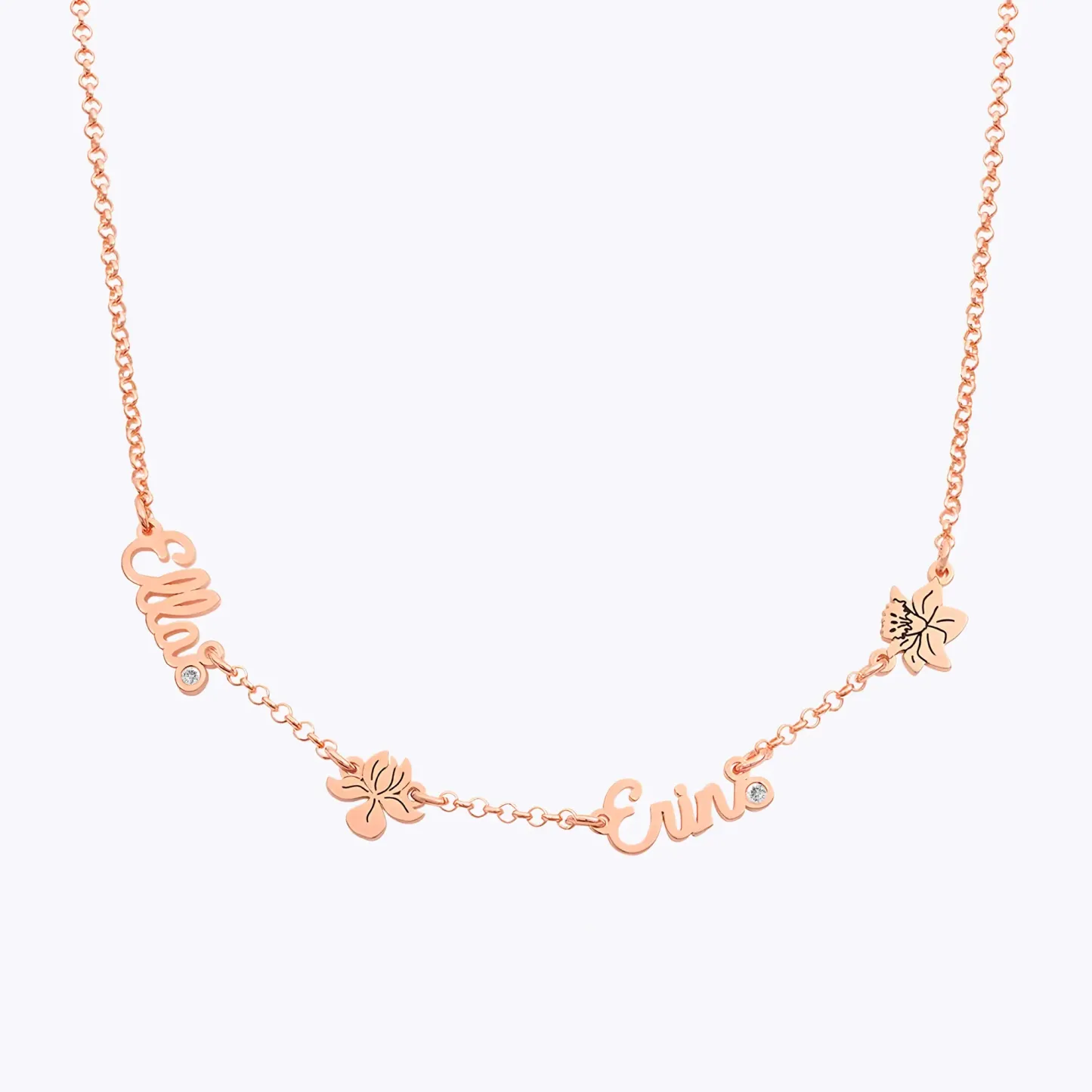 Multi Name Birth Flower Round Birthstone Necklace-BY PROMISE-For Mom,Birthstone,Birth Flower