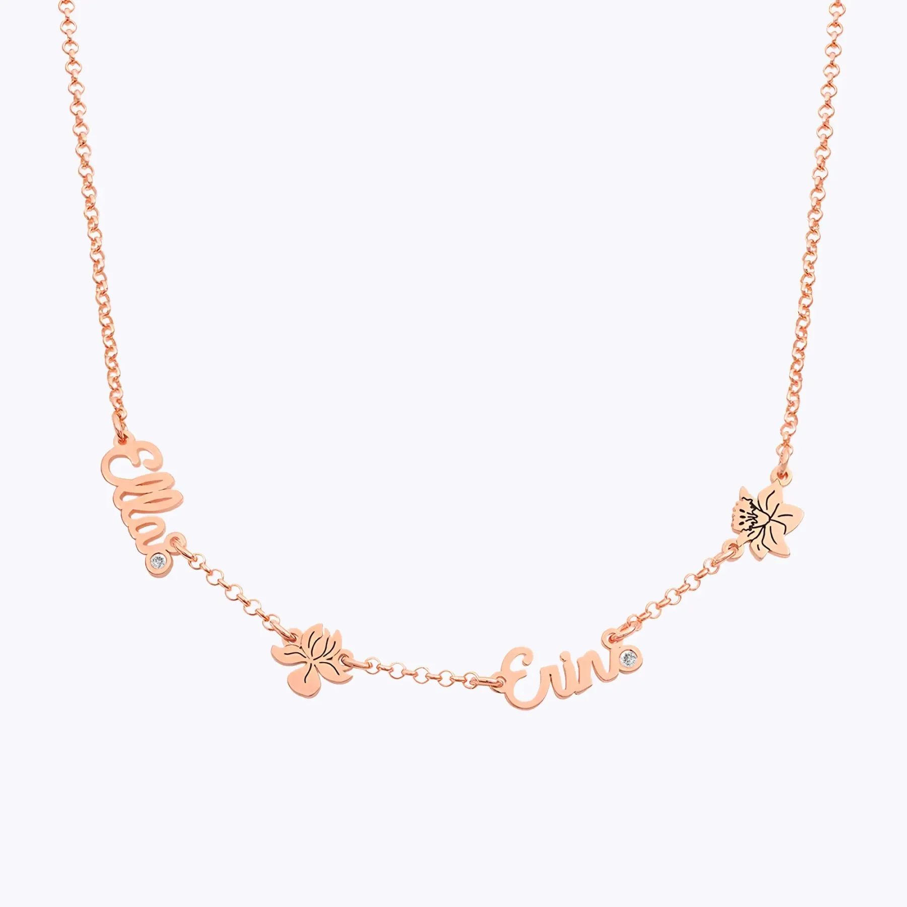 Multi Name Birth Flower Round Birthstone Necklace-BY PROMISE-For Mom,Birthstone,Birth Flower