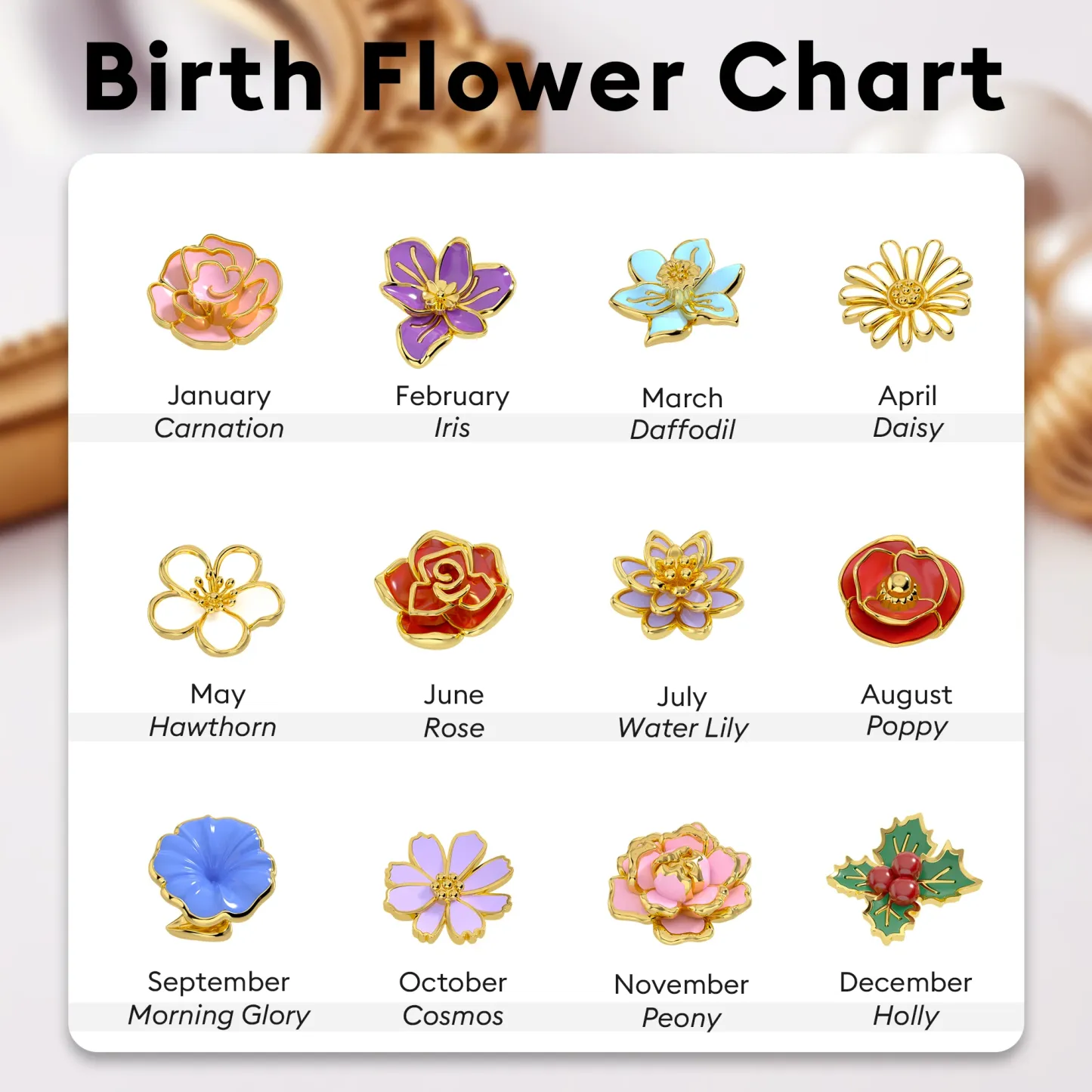 Whirling Blooms Collection Custom Spinning Birth Flower Open Bangle with Name