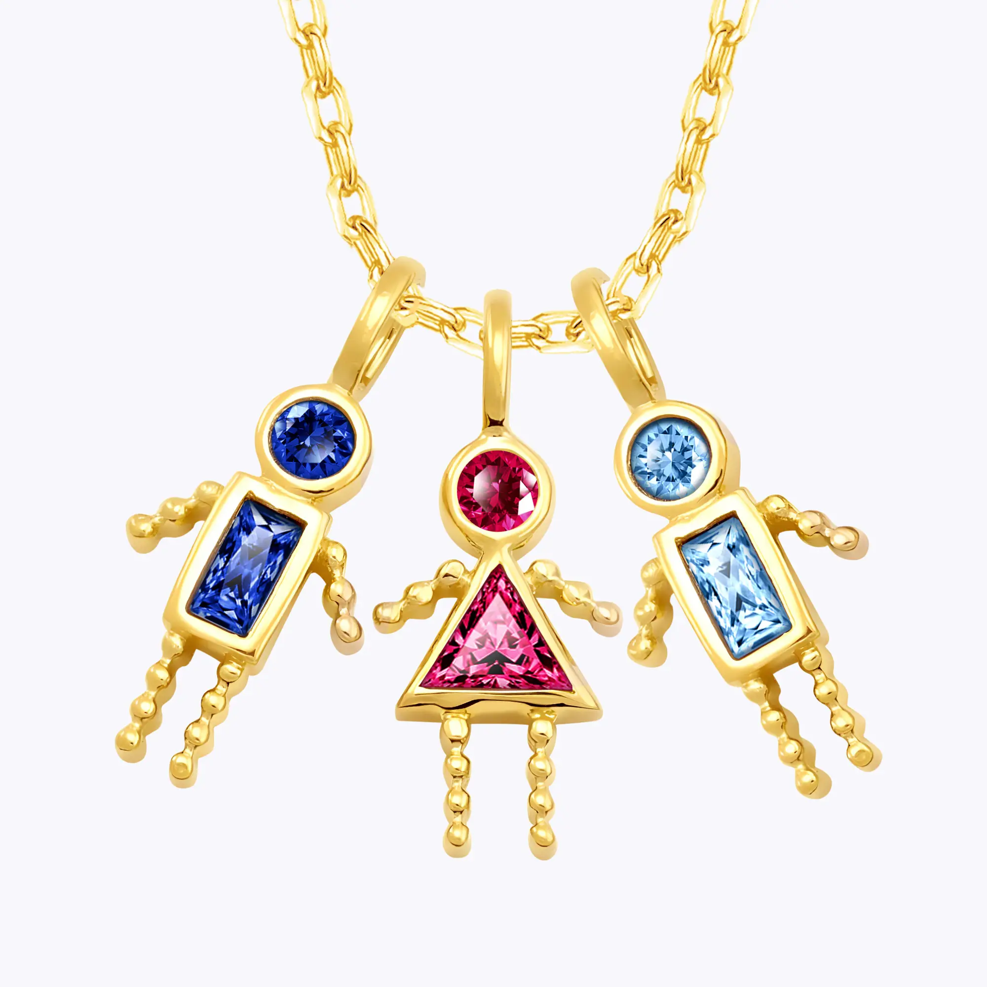 1-8 Birthstone Boys Girls Kids Charms Pendant Necklace-BY PROMISE-For Mom,Birthstone