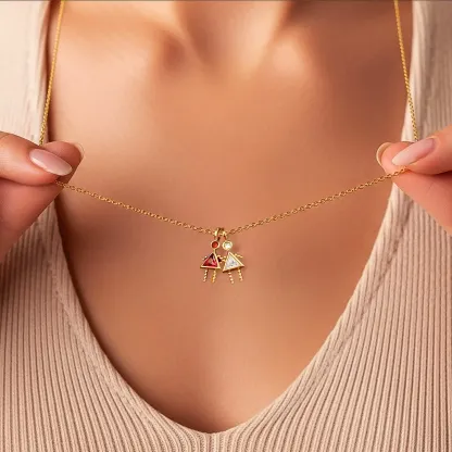 1-8 Birthstone Boys Girls Kids Charms Pendant Necklace-BY PROMISE-For Mom,Birthstone