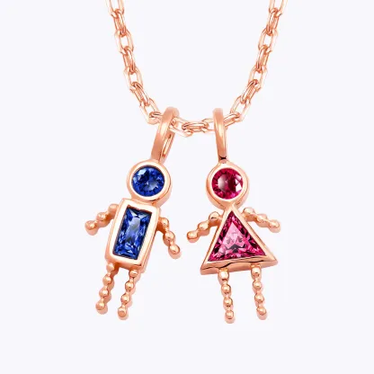 1-8 Birthstone Boys Girls Kids Charms Pendant Necklace-BY PROMISE-For Mom,Birthstone