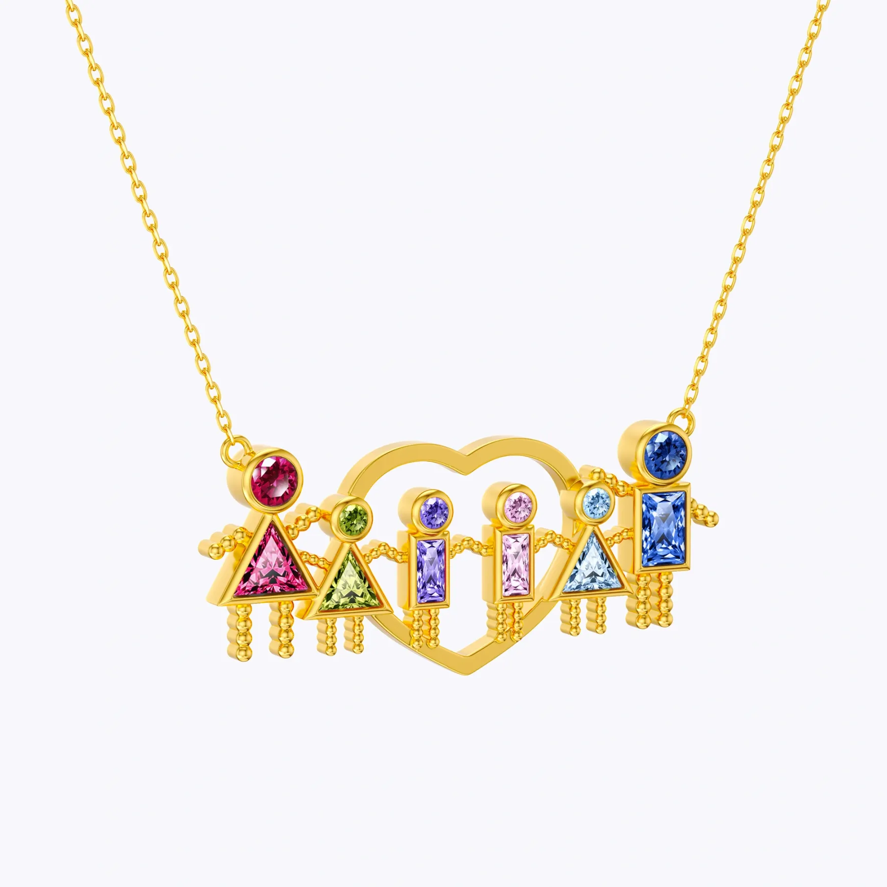 Custom Birthstone Family Necklace