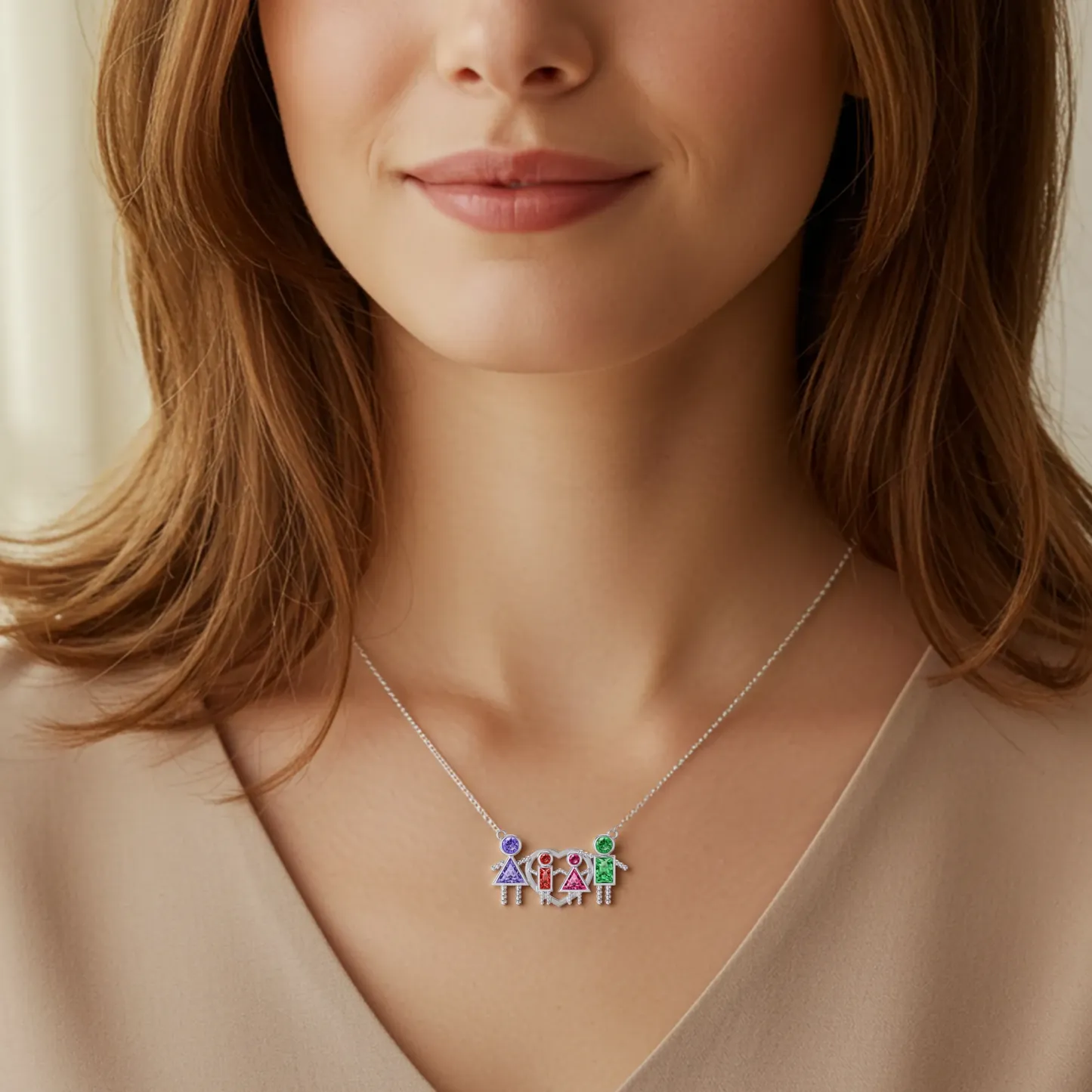 Custom Birthstone Family Necklace