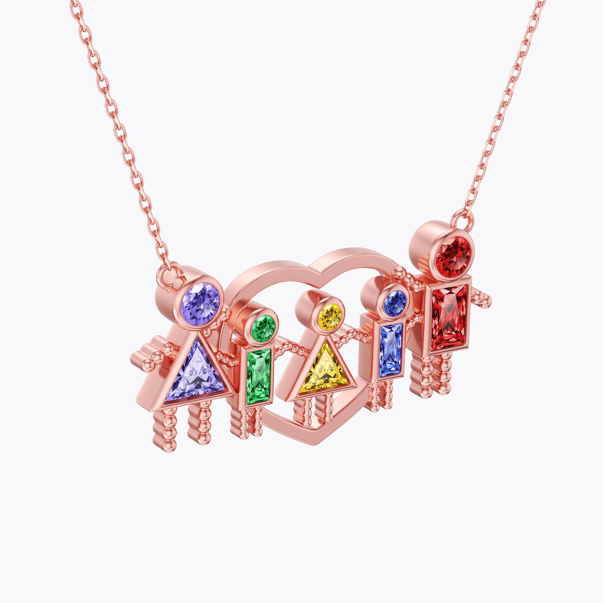 Custom Birthstone Family Necklace