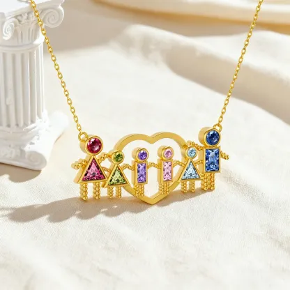 Custom Birthstone Family Necklace