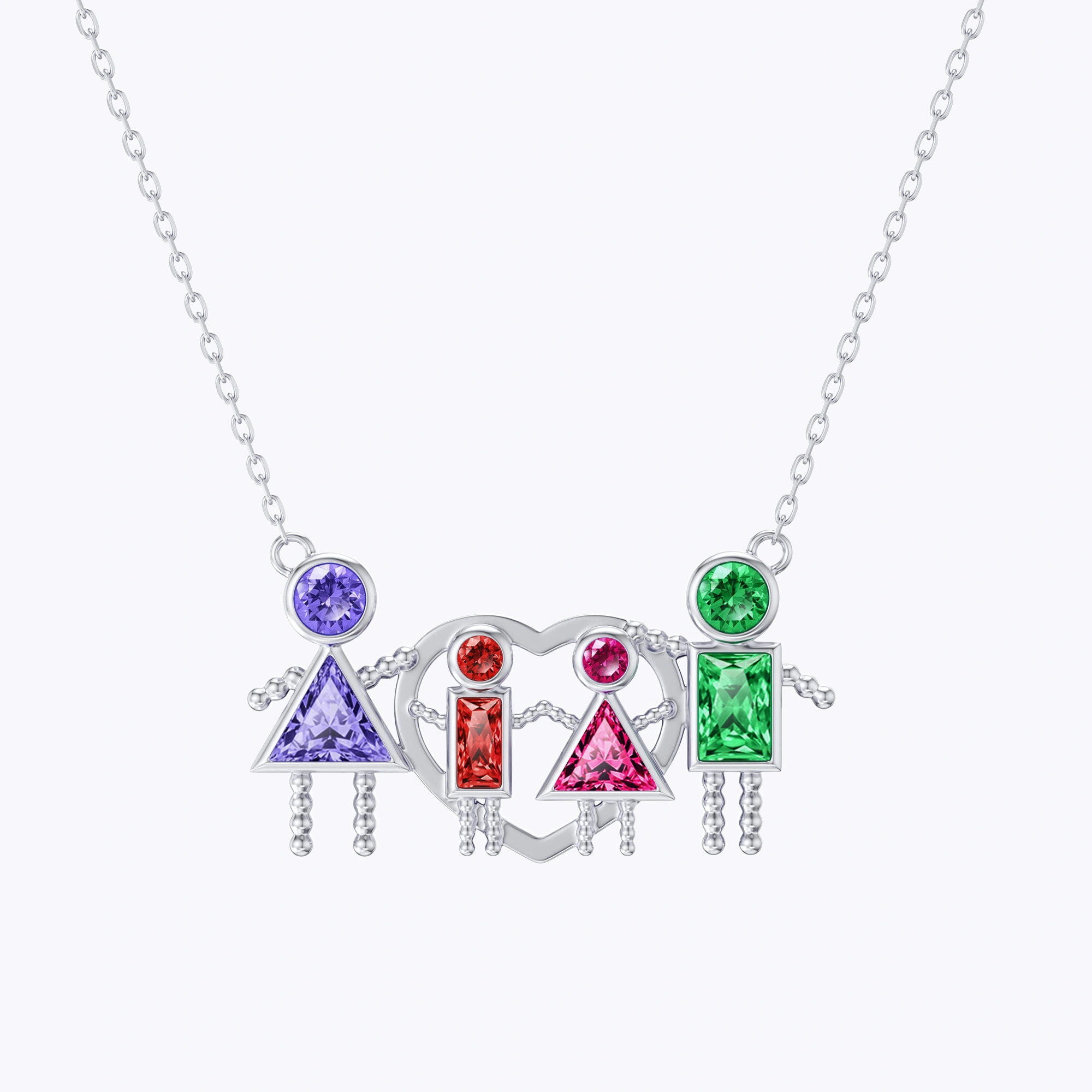 Custom Birthstone Family Necklace