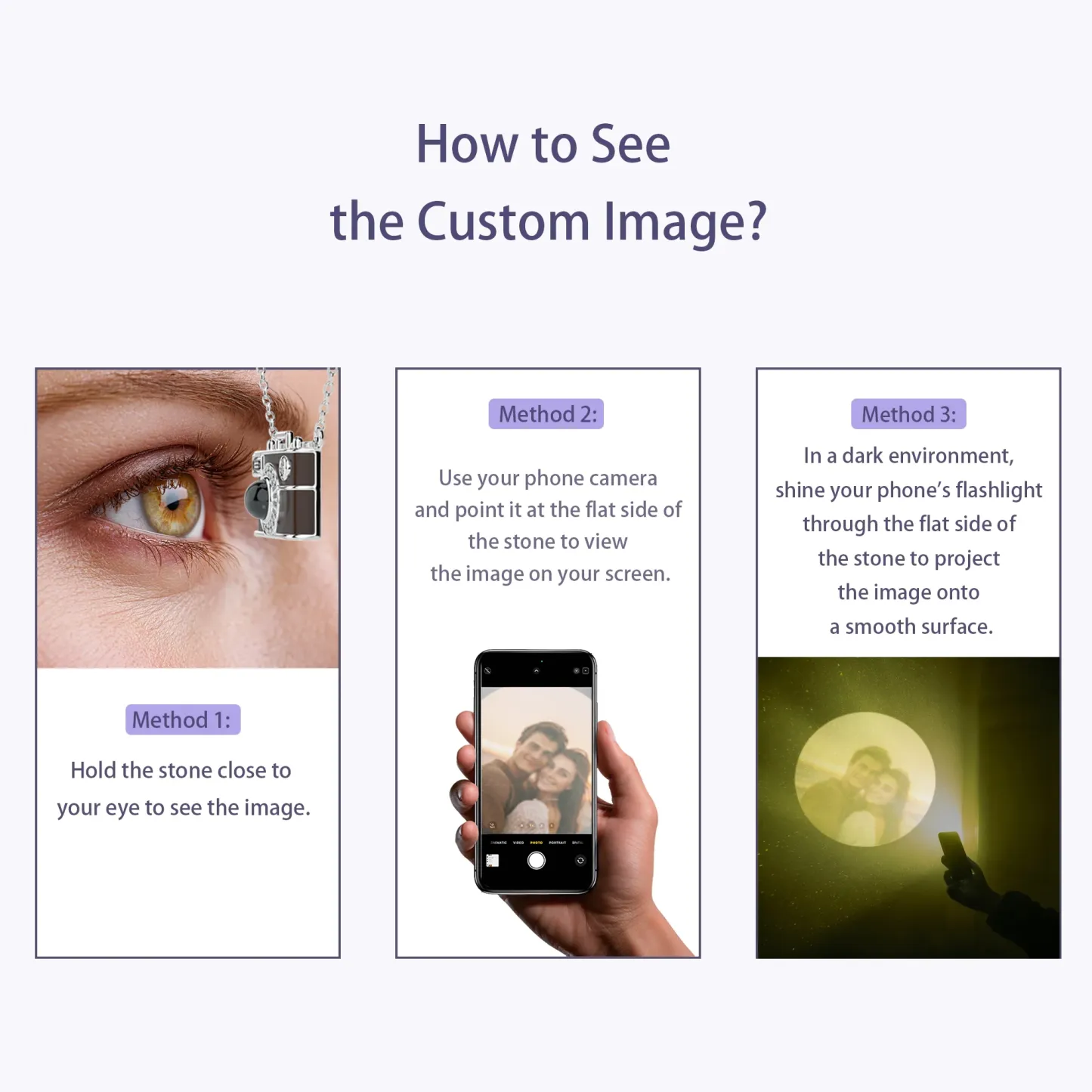 Custom Photo Projection Dog with Bone Necklace