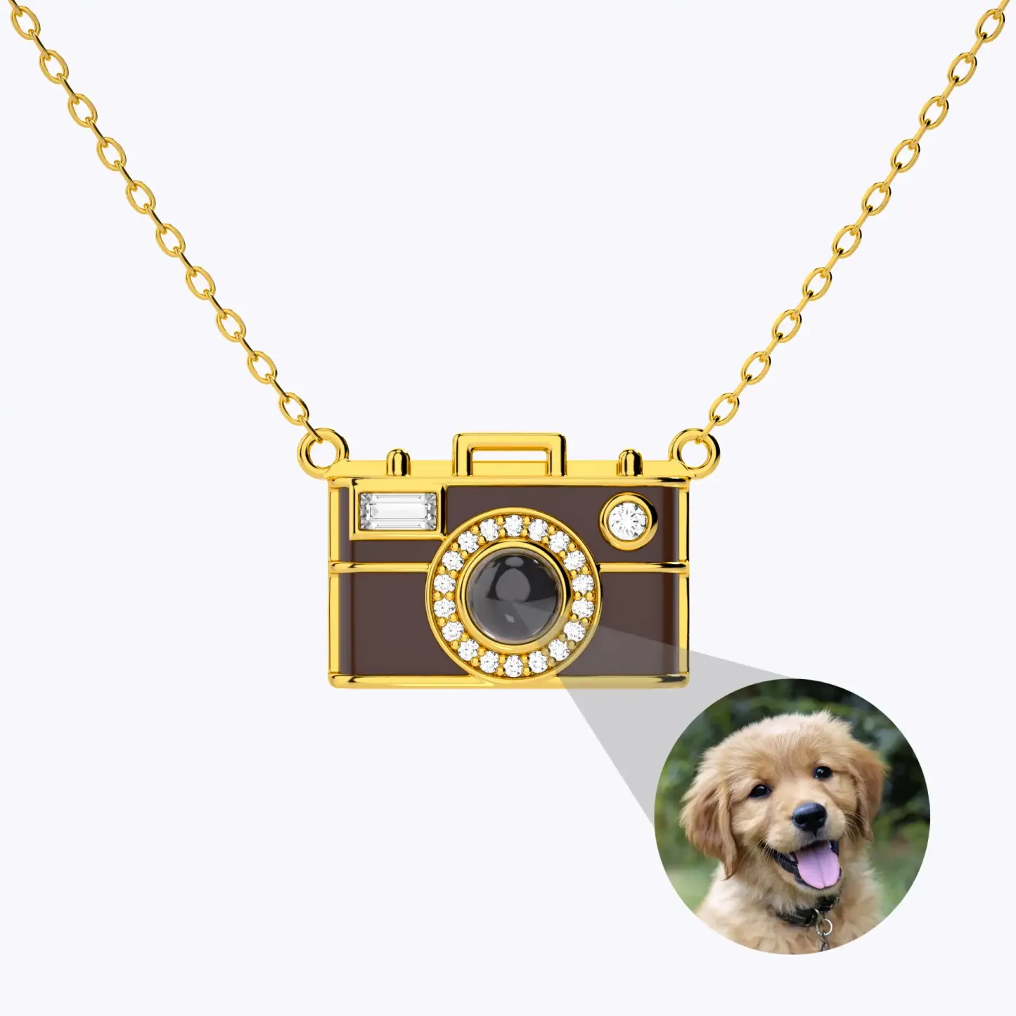 Vintage Camera Projection Necklace with Hidden Photo-BY PROMISE-Projection,Photo