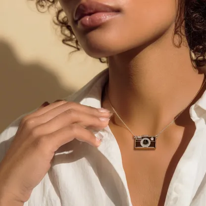 Vintage Camera Projection Necklace with Hidden Photo-BY PROMISE-Projection,Photo