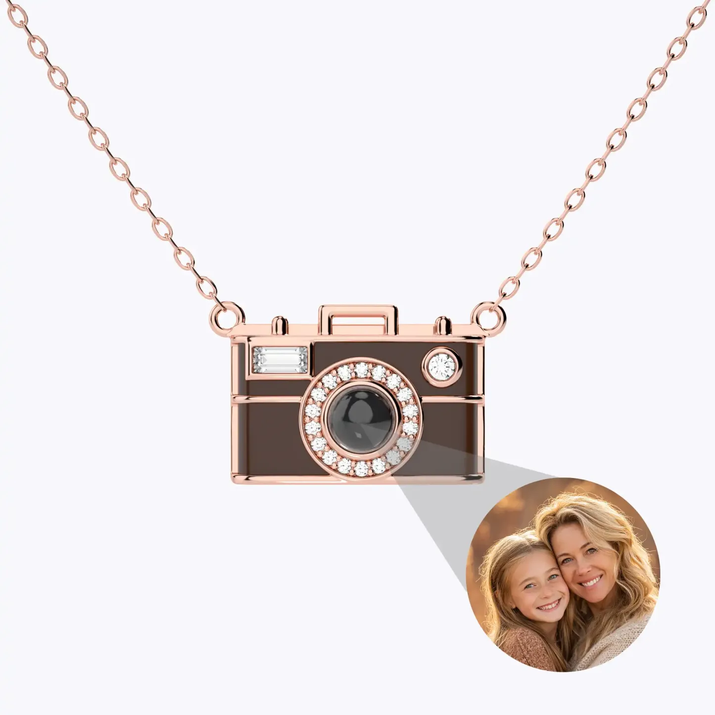 Vintage Camera Projection Necklace with Hidden Photo-BY PROMISE-Projection,Photo