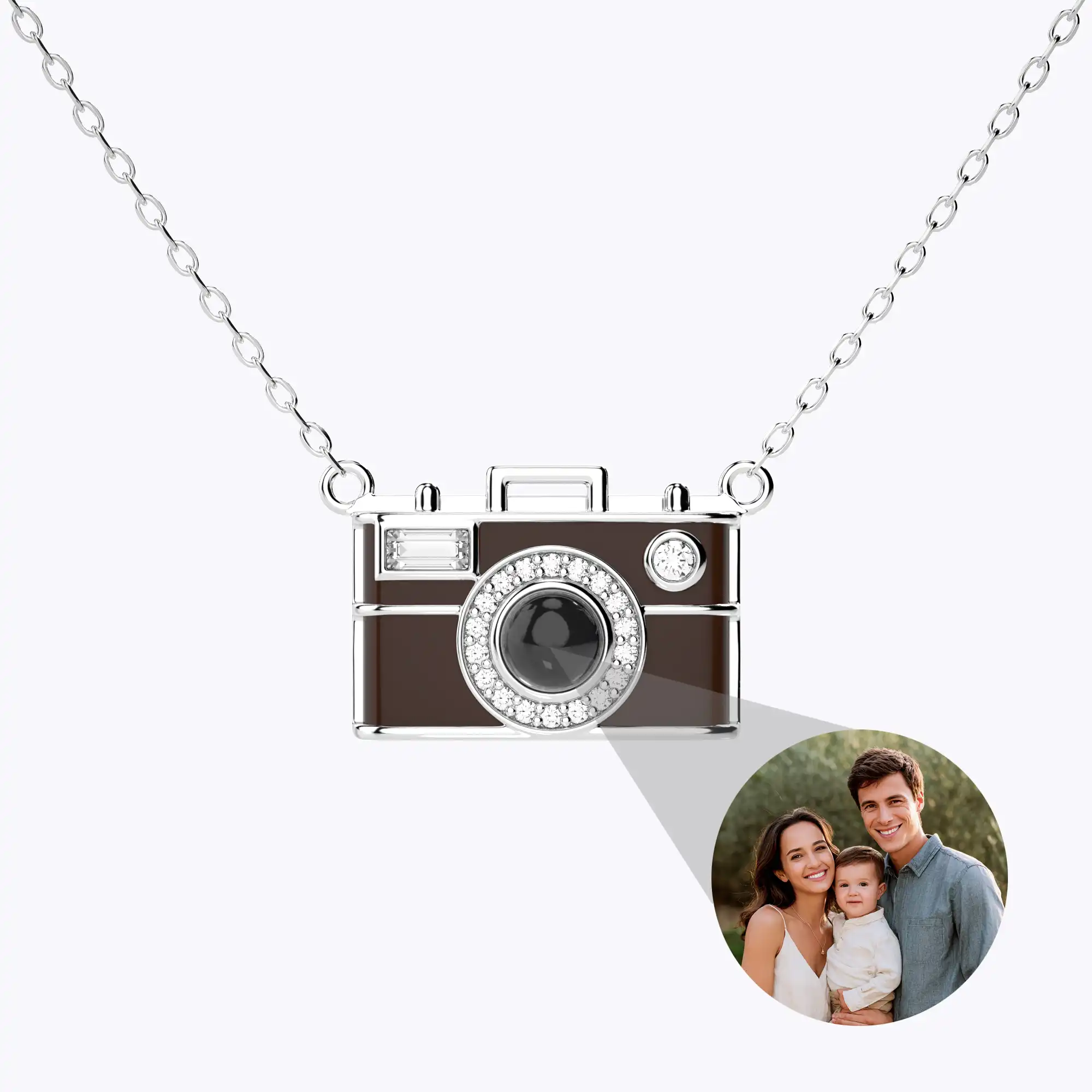 Vintage Camera Projection Necklace with Hidden Photo-BY PROMISE-Projection,Photo