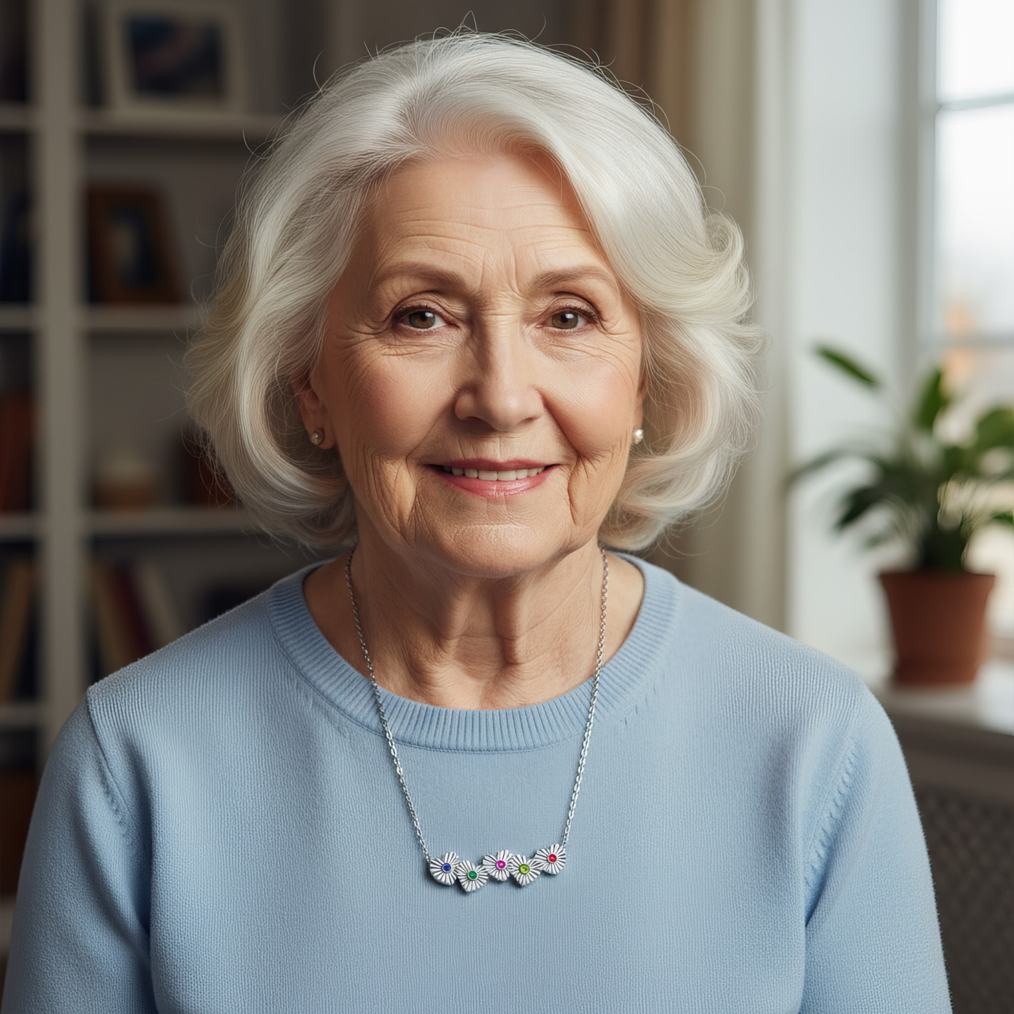 Custom 1-8 Heart Shaped Pendant Necklace with Birthstone