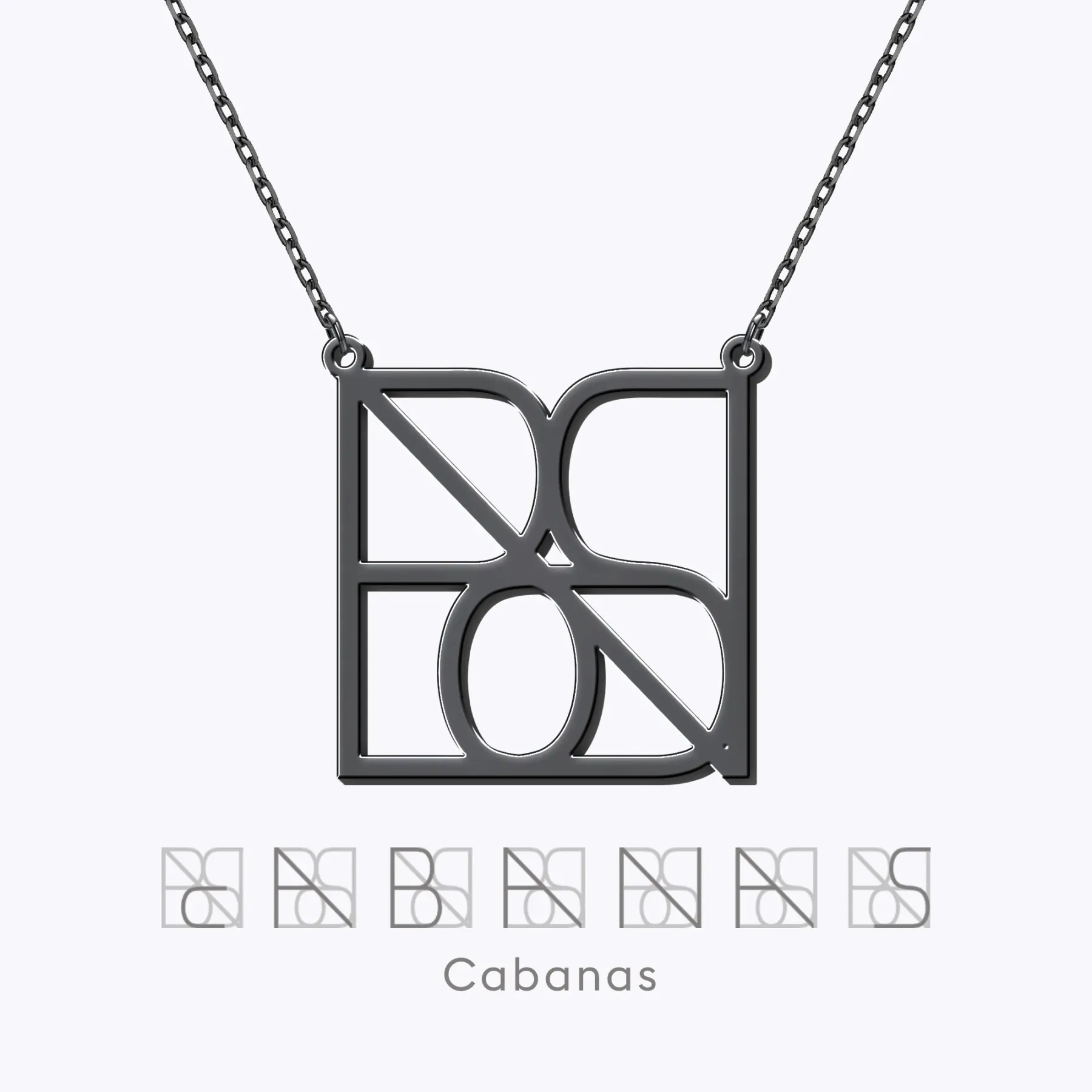 Geo Code Custom Name Logo Monogram Necklace
