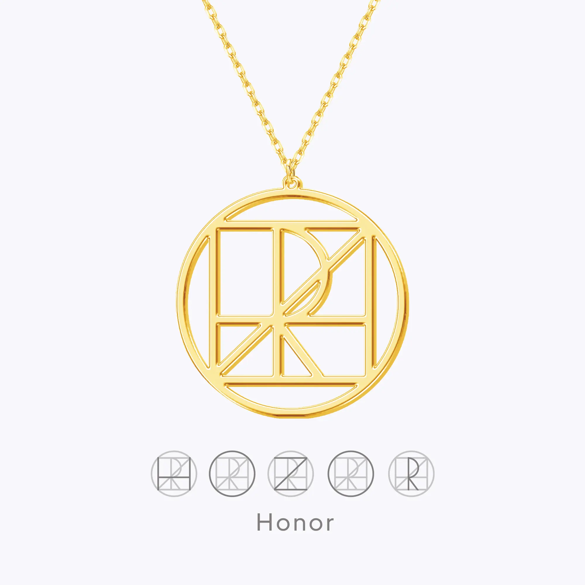 Geo Code Custom Name Logo Monogram Necklace