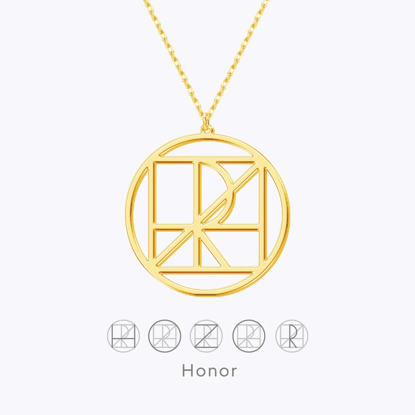 Geo Code Custom Name Logo Monogram Necklace