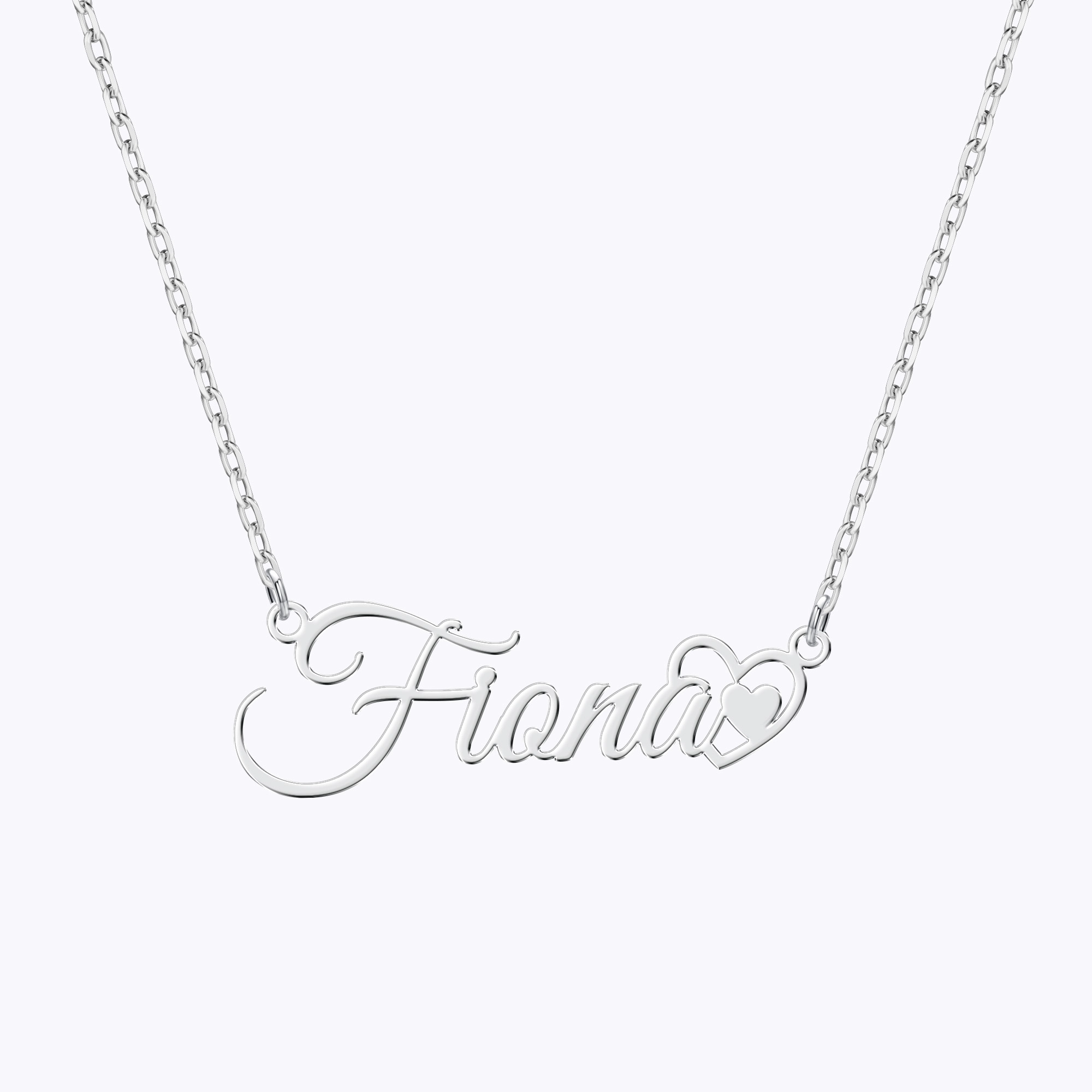 Personalized Name Heart Pattern Necklace