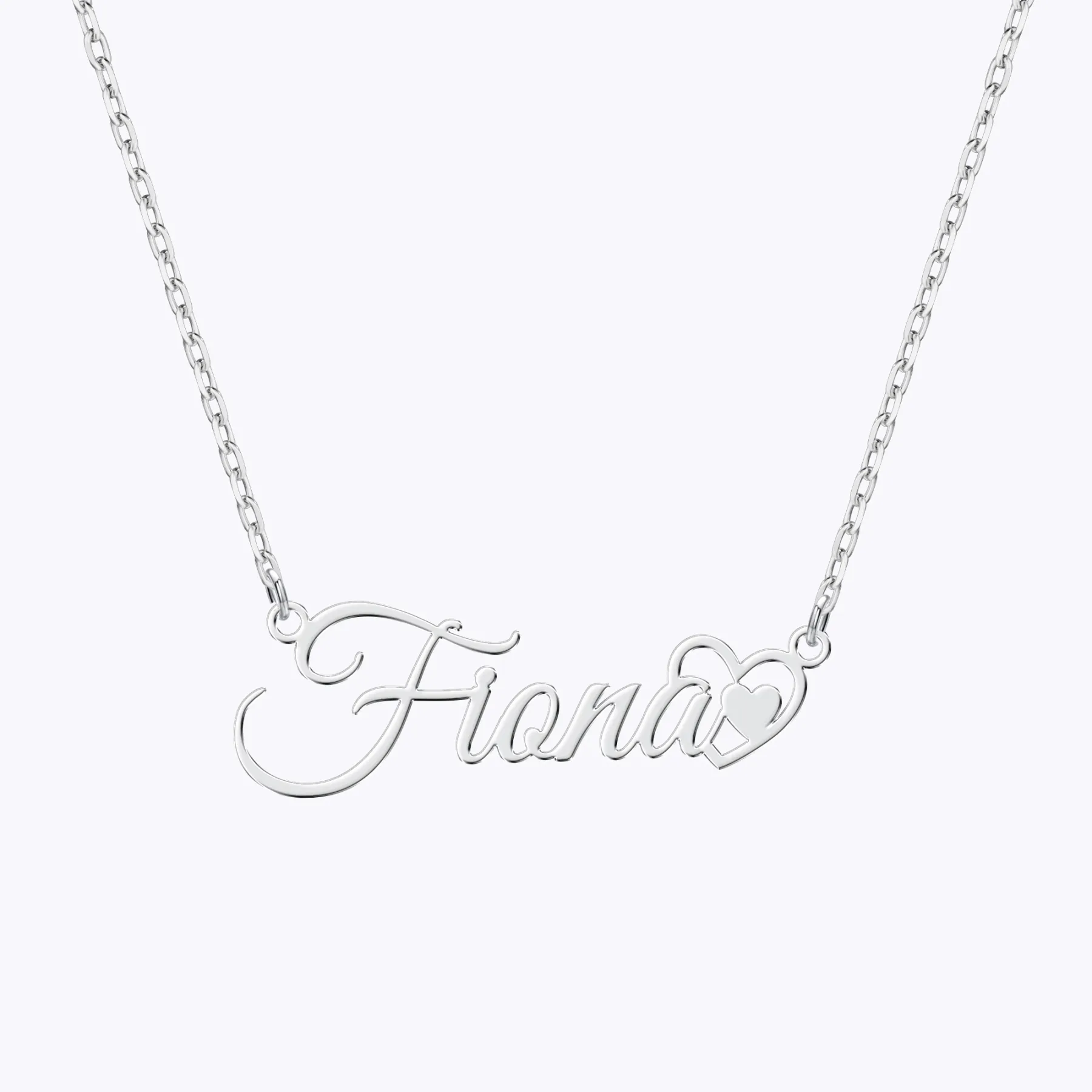 Personalized Name Heart Pattern Necklace