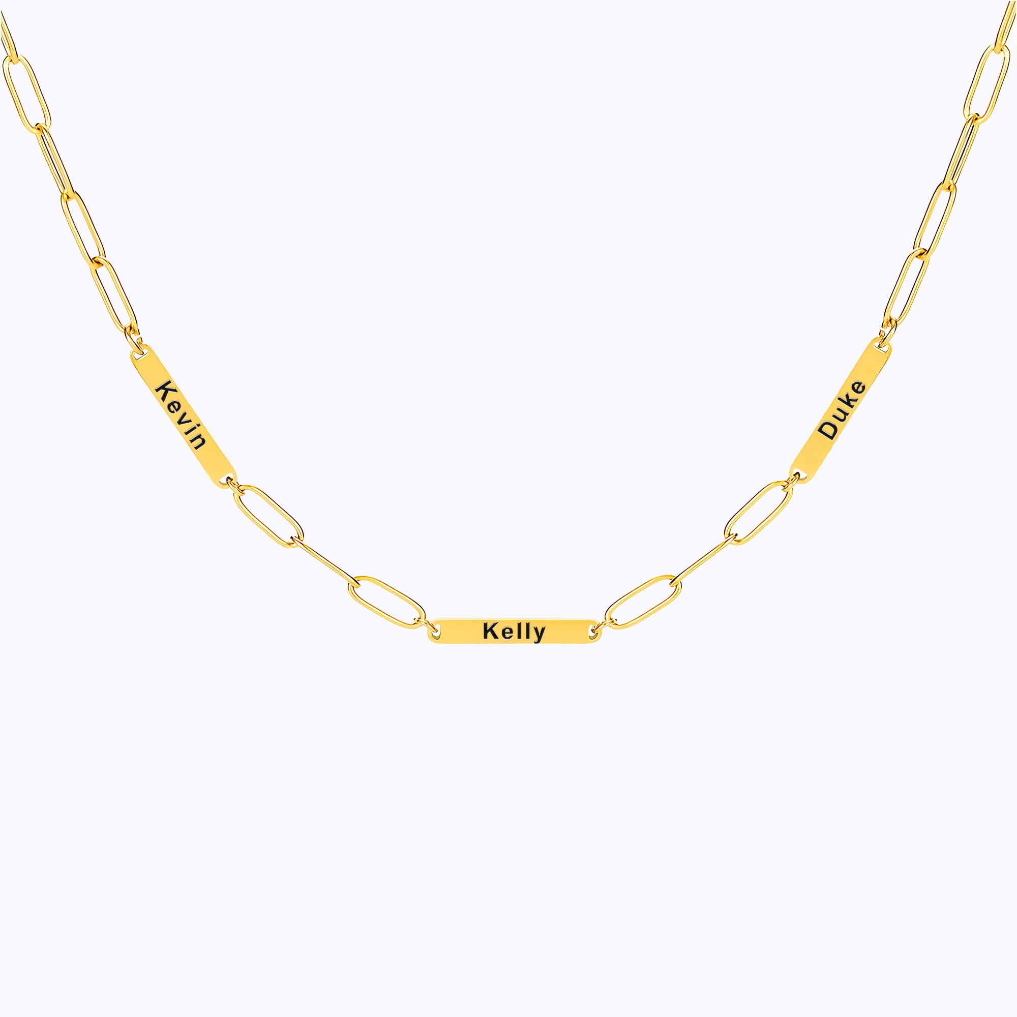 Custom 1-8 Name Paperclip Chain Necklace