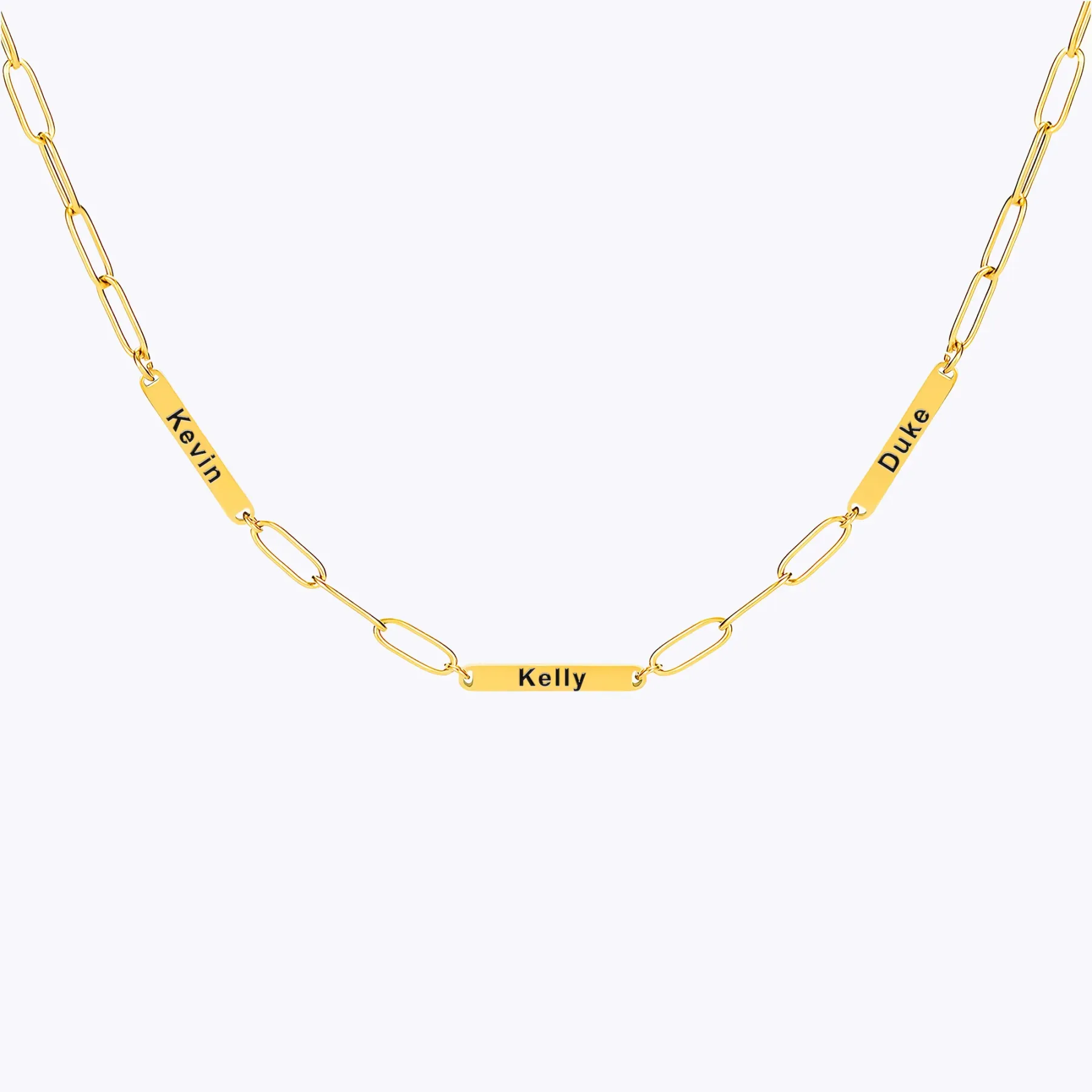 Custom 1-8 Name Paperclip Chain Necklace