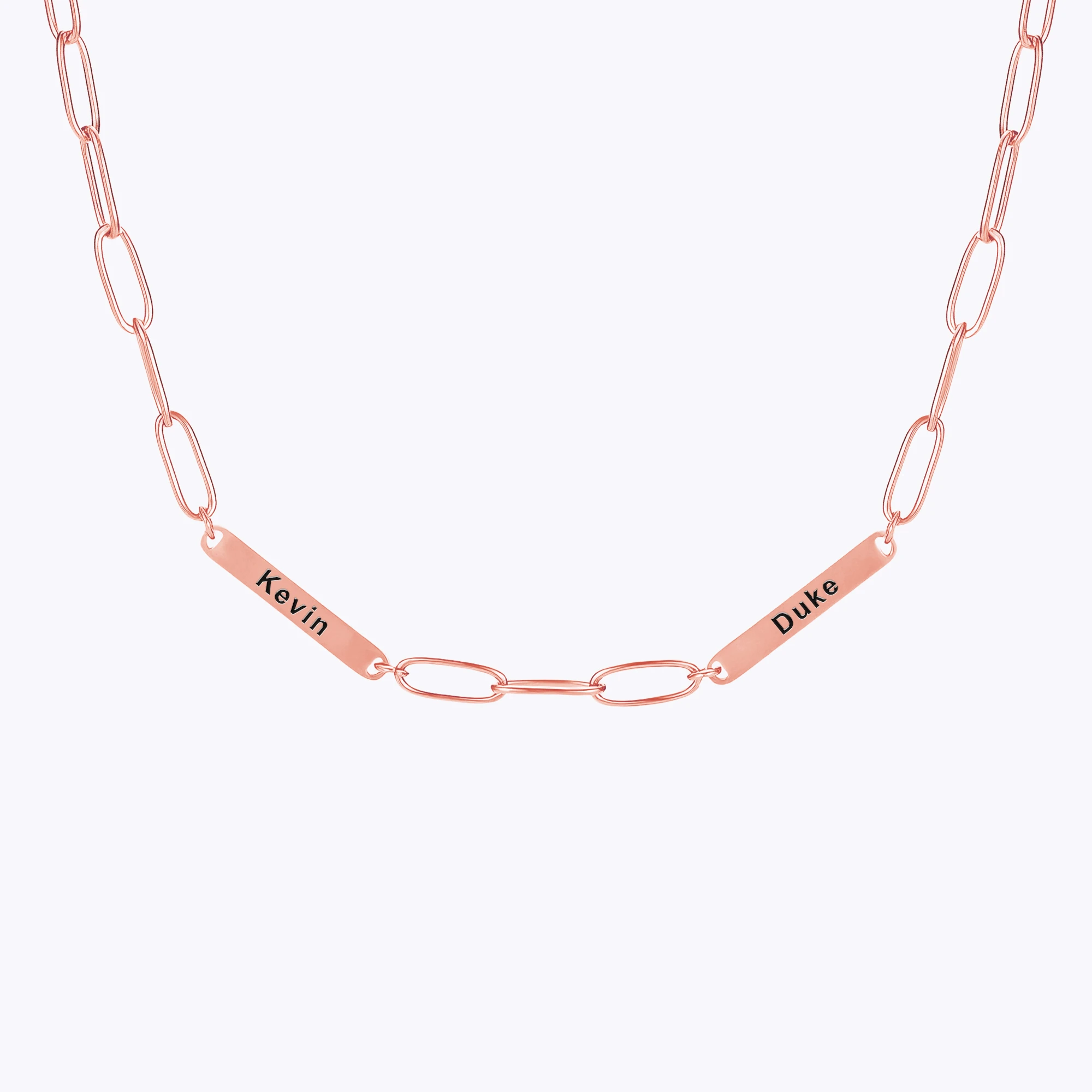 Custom 1-8 Name Paperclip Chain Necklace