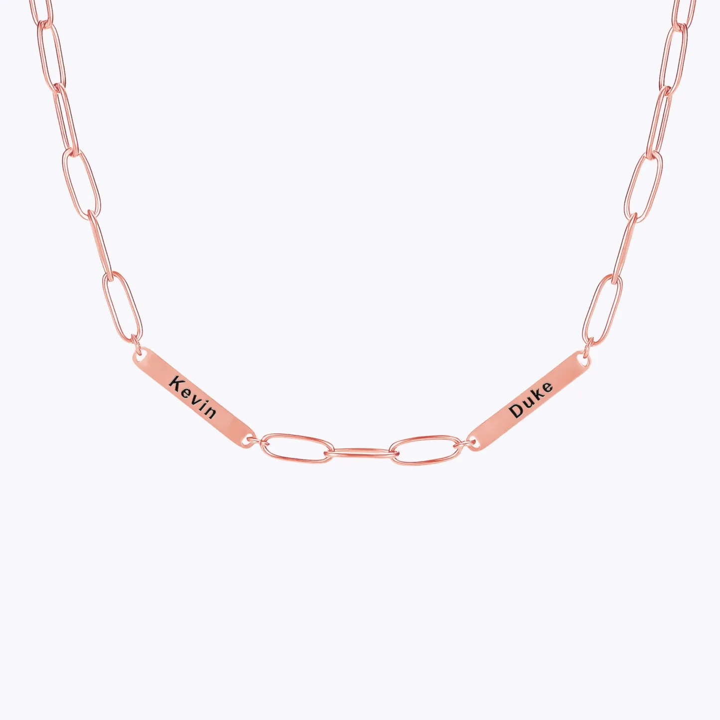 Custom 1-8 Name Paperclip Chain Necklace