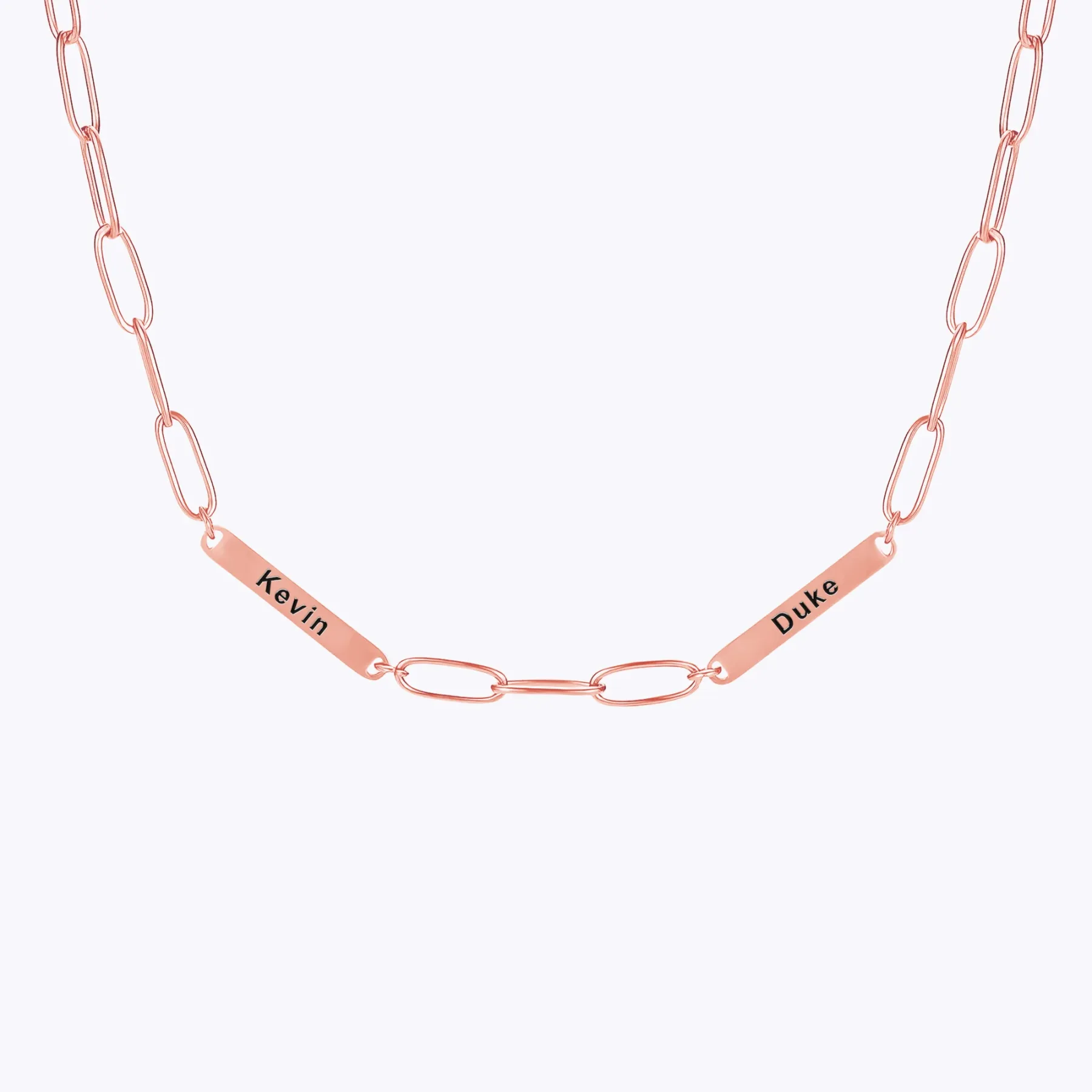 Custom 1-8 Name Paperclip Chain Necklace