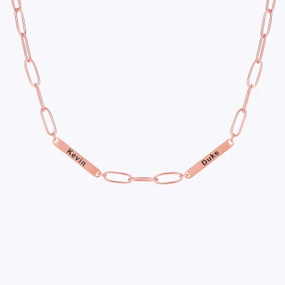 Custom 1-8 Name Paperclip Chain Necklace