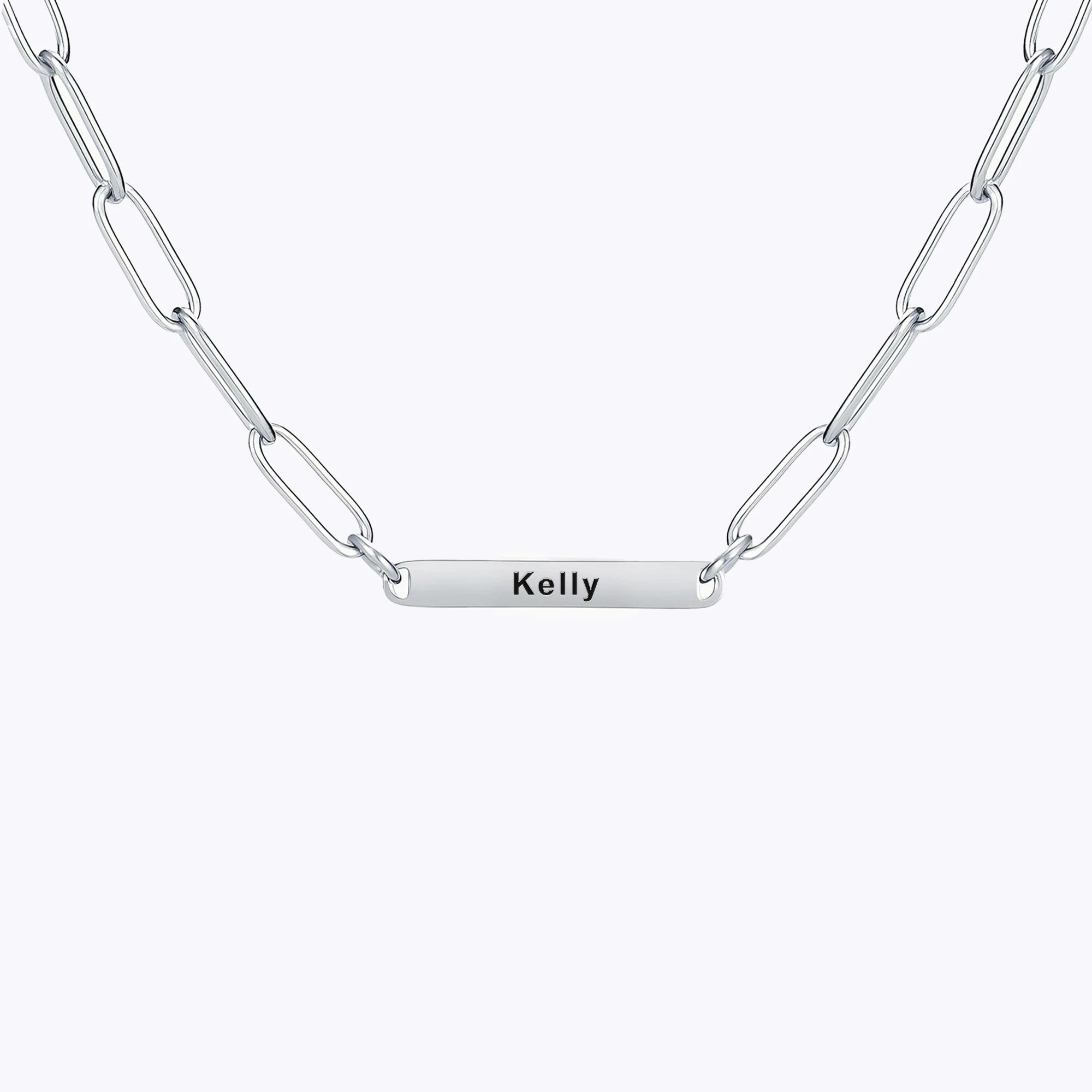 Custom 1-8 Name Paperclip Chain Necklace