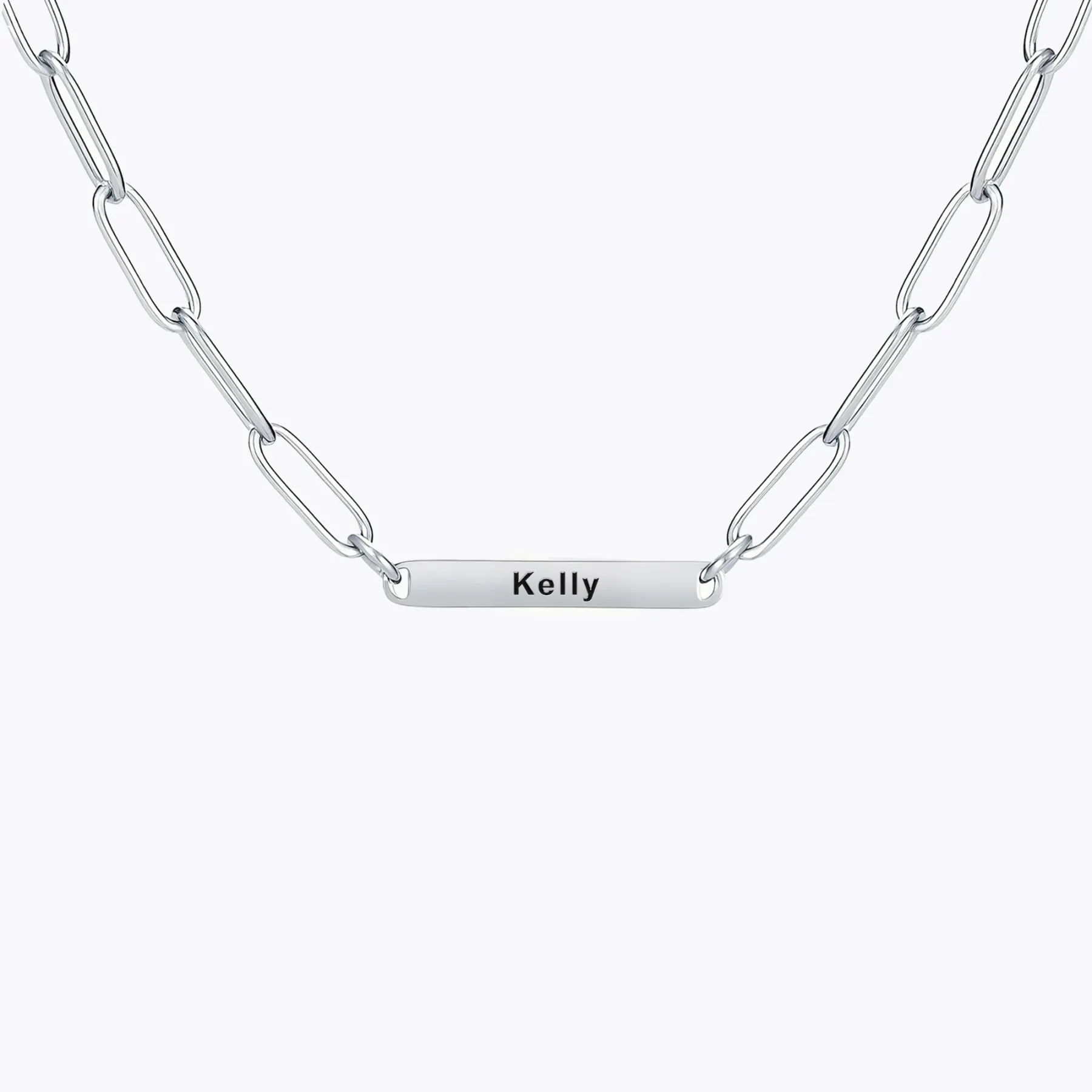 Custom 1-8 Name Paperclip Chain Necklace