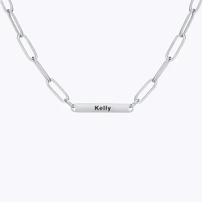 Custom 1-8 Name Paperclip Chain Necklace