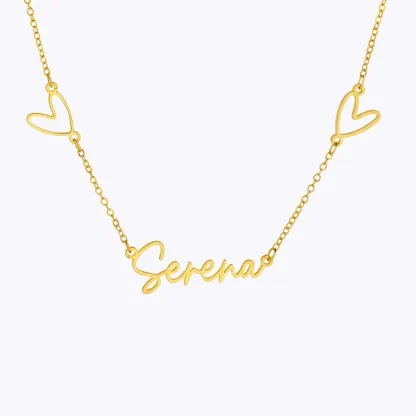 Custom Multiple Hearts Name Necklace