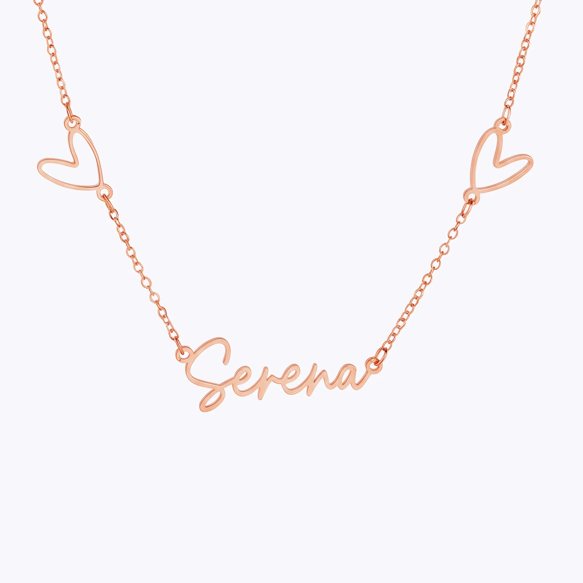 Custom Multiple Hearts Name Necklace