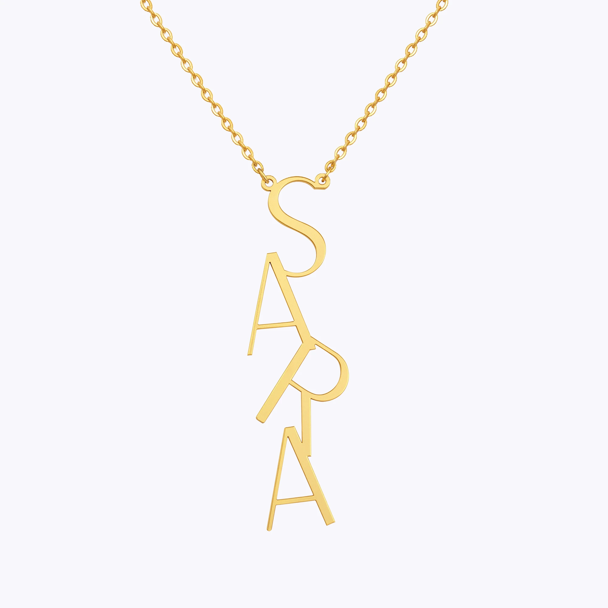 Personalized Vertical Name Pendant Necklace