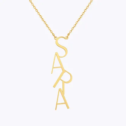 Personalized Vertical Name Pendant Necklace
