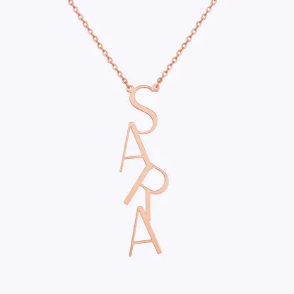 Personalized Vertical Name Pendant Necklace